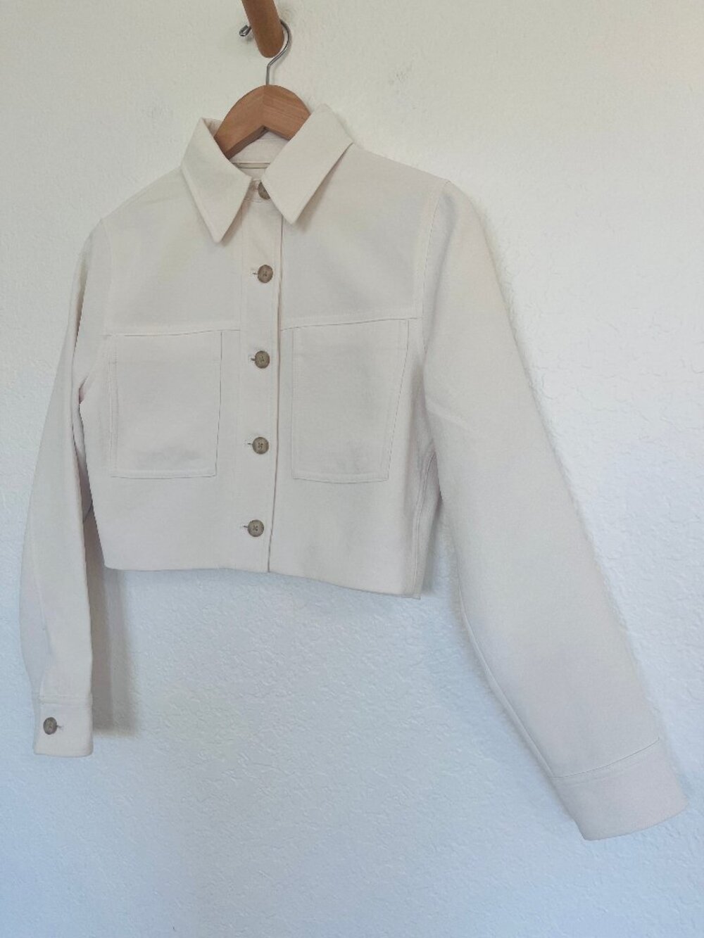 NEW! Artizia Wilfred Little Cropped Jacket Button In Light Birch/Ivory XS - Picture 8 of 16